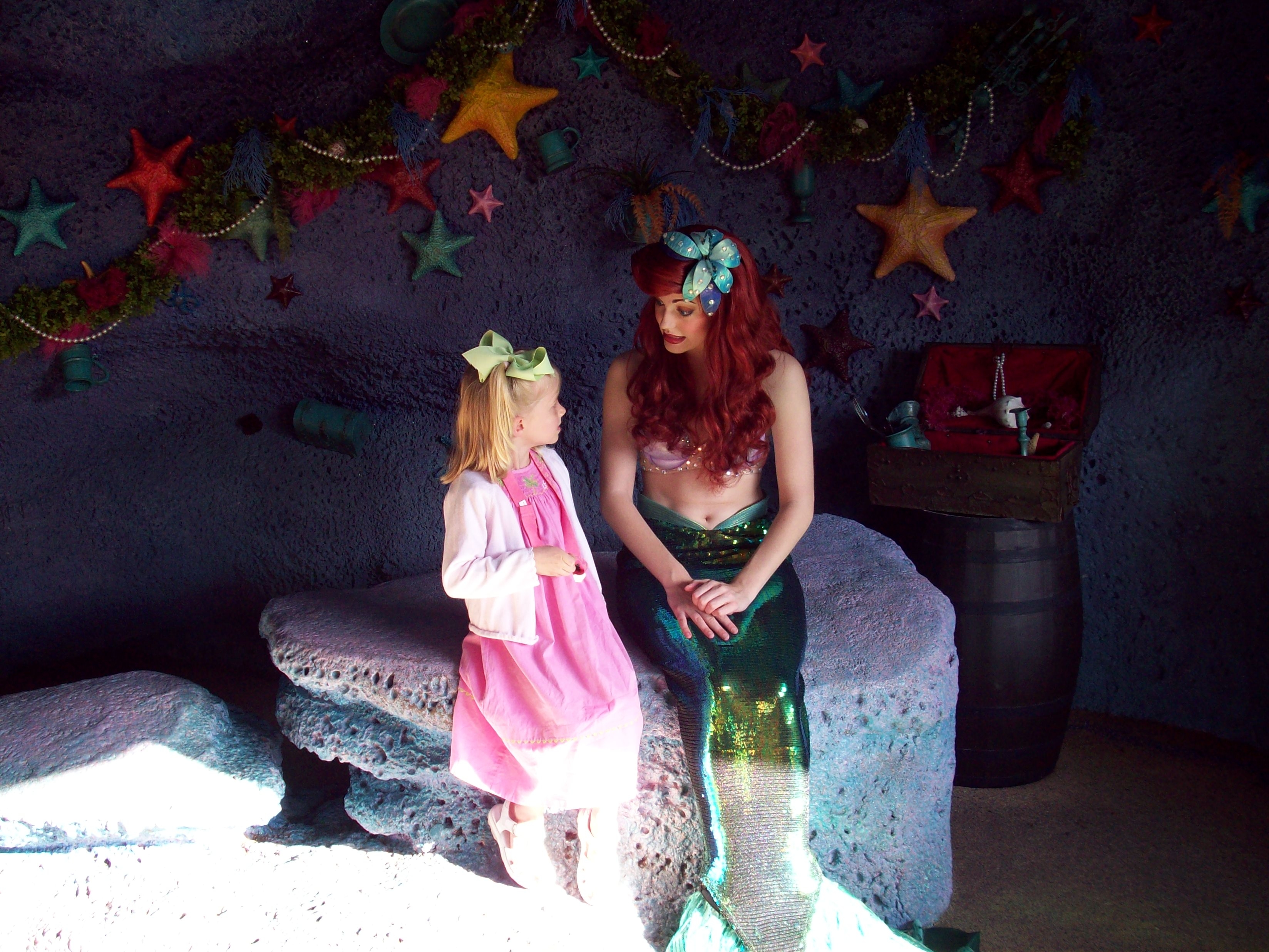 Marin talking to Arielle at Walt Disney World