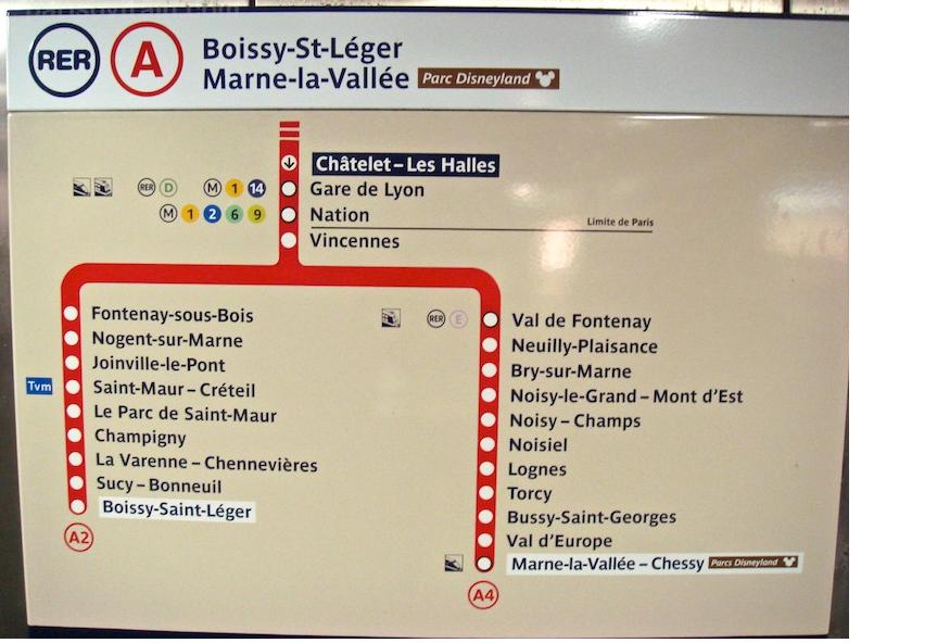 RER Station Map, Paris