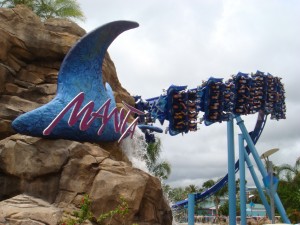 Manta roller coaster, at Sea World, Orlando, Florida