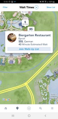 Disney Dining Walk-Up List