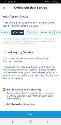 Disney Online Check-In